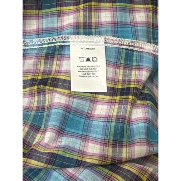 Wrangler Wrancher Pearl Snap Short Sleeve Shirt Plaid Cowgirl Rodeo Women's XXL - Picture 6 of 7